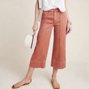 Chino by Anthropologie Coral Wide Leg Cropped Pants